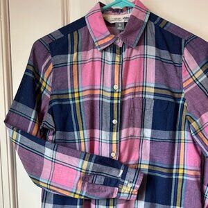 Classic Plaid Shirt Pink and Navy
